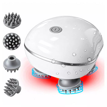 Electric Scalp & Head Massager, 3-Speed Rechargeable Silicone Massage Brush