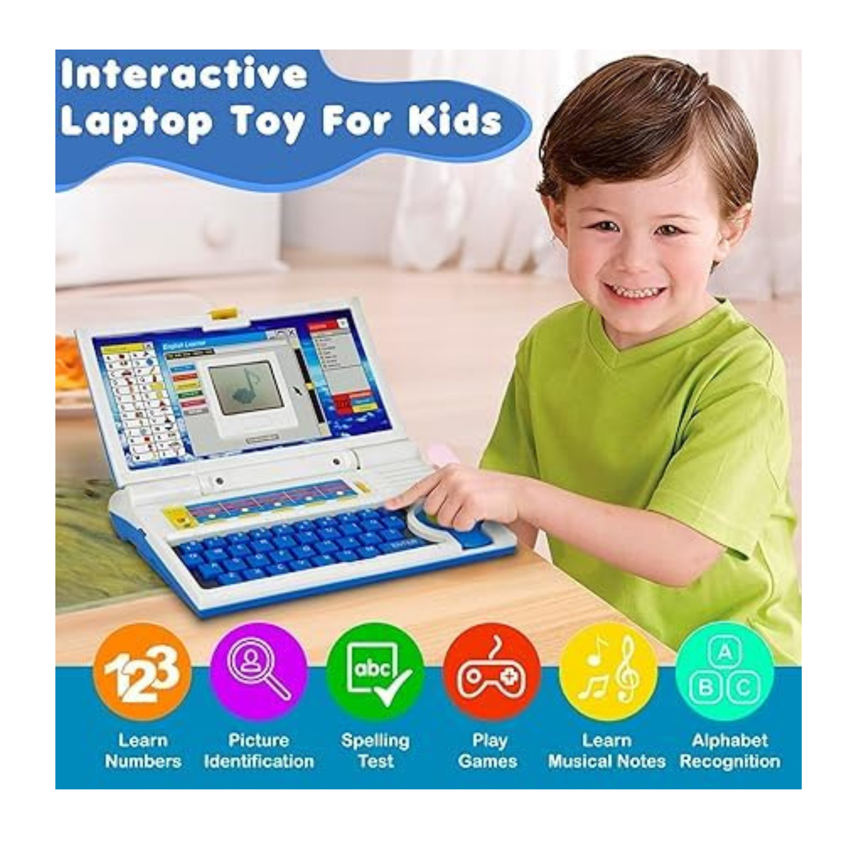Kids English Learning Laptop – Interactive Educational Toy for Early Learning