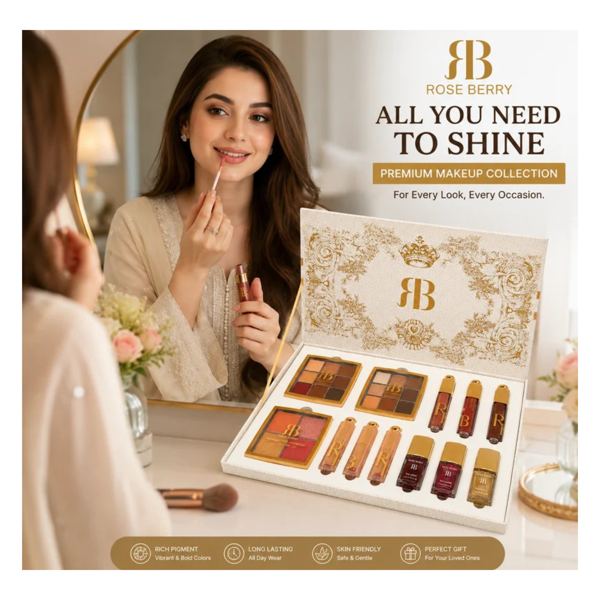 Rose Berry Luxury Makeup Gift Set – Complete Beauty & Cosmetics Set