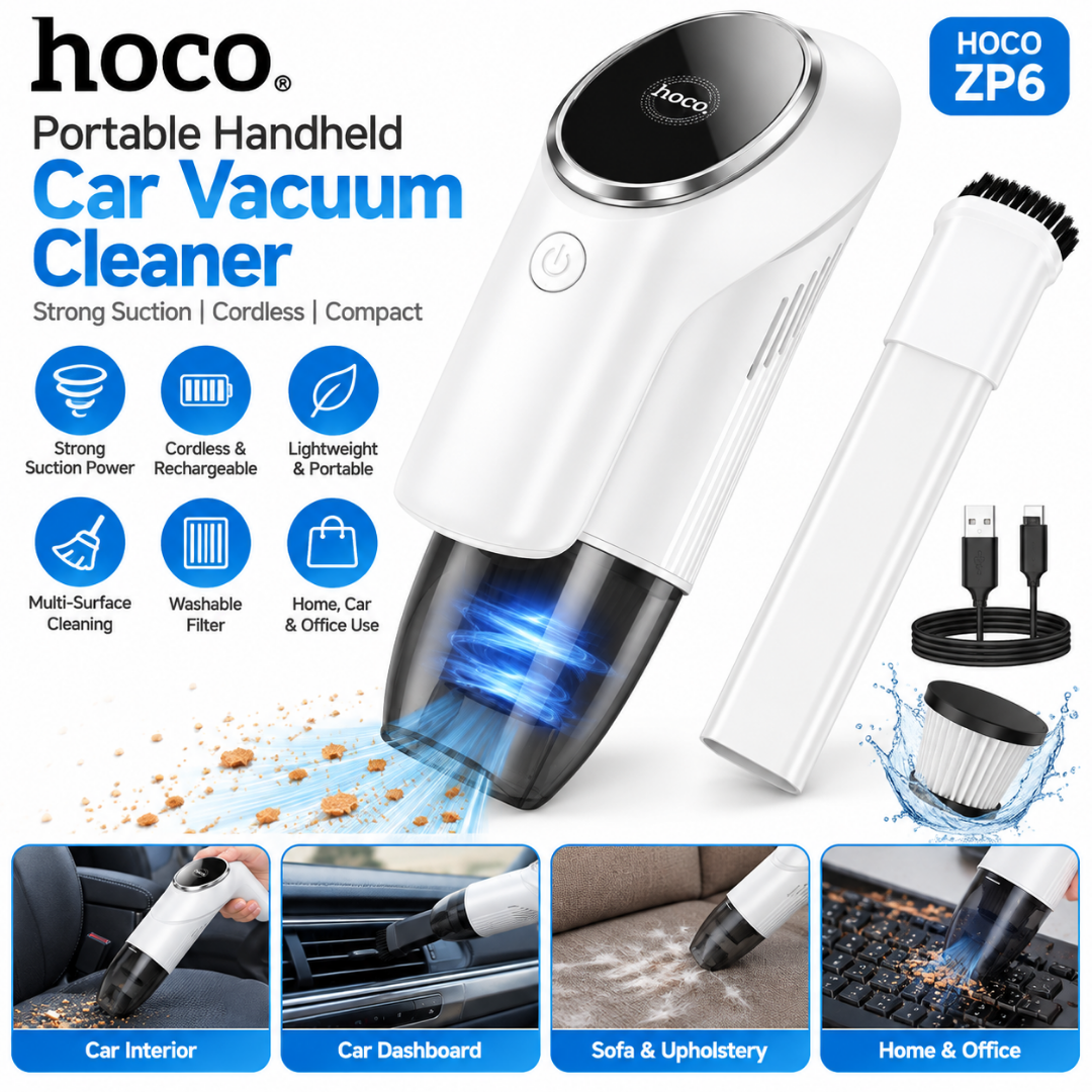 HOCO ZP6 Car Vacuum Cleaner | مكنسة سيارة HOCO ZP6