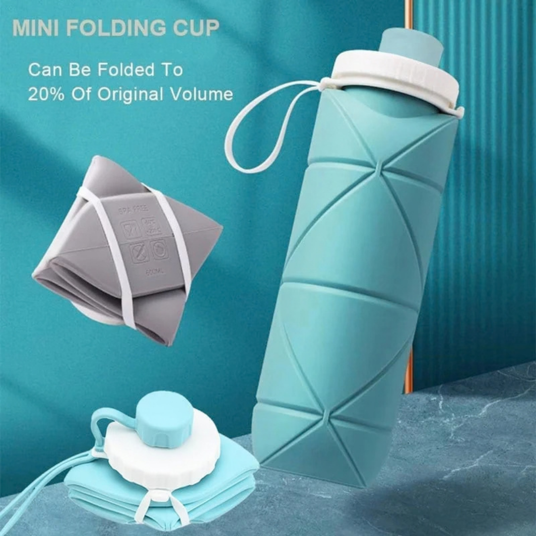 Portable Silicone Folding Water Bottle – Collapsible, Reusable & Travel-Friendly