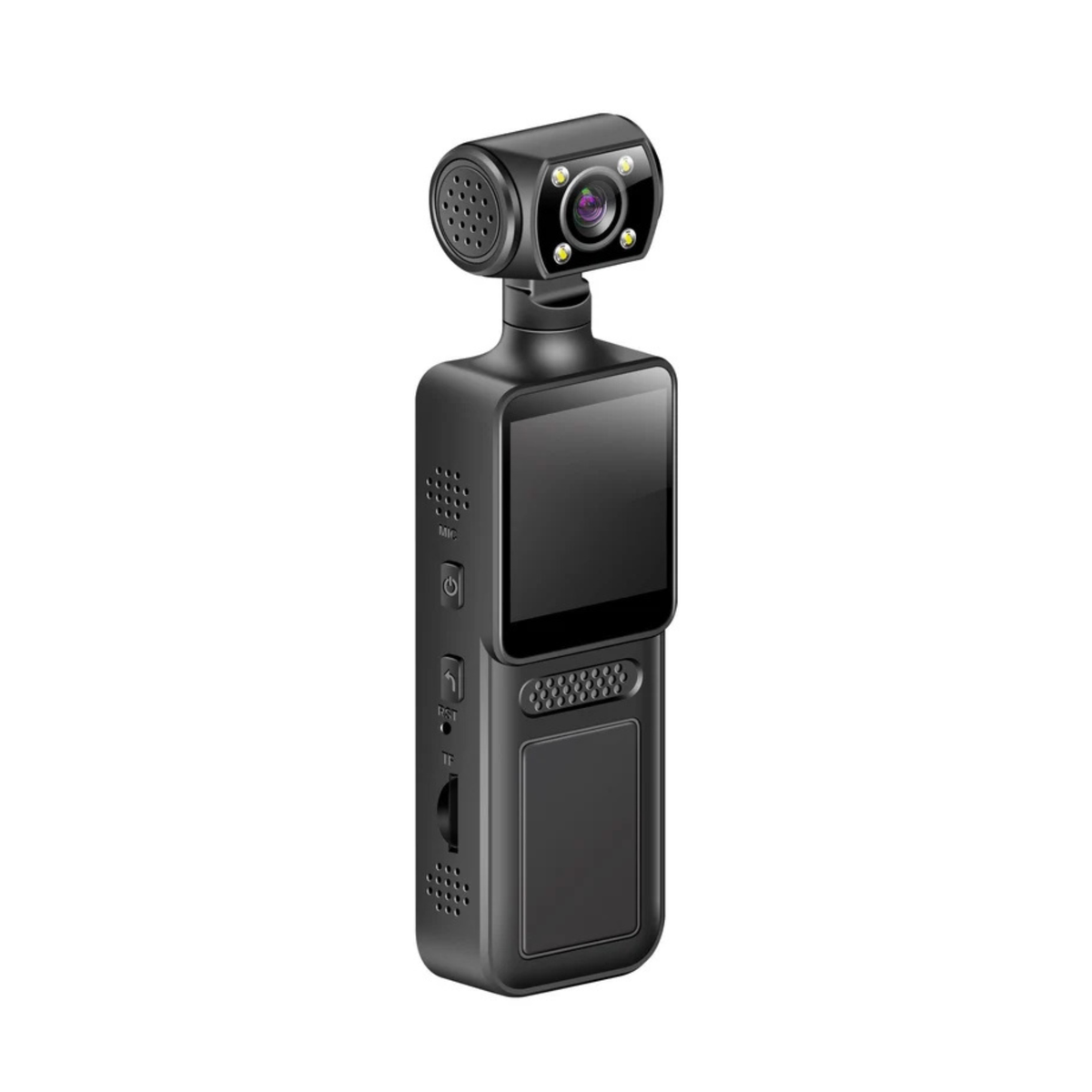 4K Portable Video Recorder with Screen, LED Fill Light & 180° Rotating Lens