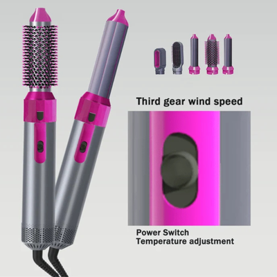 5-in-1 Hot Air Brush – Hair Dryer, Volumizer & Styling Tool