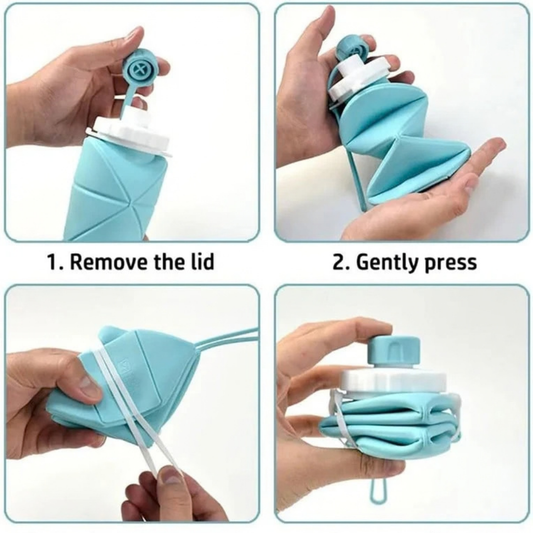 Portable Silicone Folding Water Bottle – Collapsible, Reusable & Travel-Friendly
