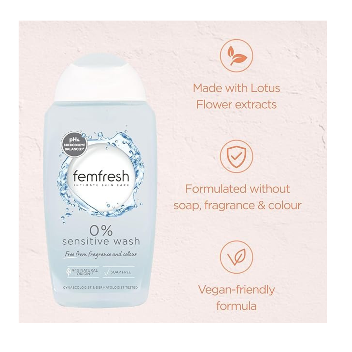Femfresh 0% Sensitive Intimate Wash – Gentle Daily Feminine Hygiene Cleanser