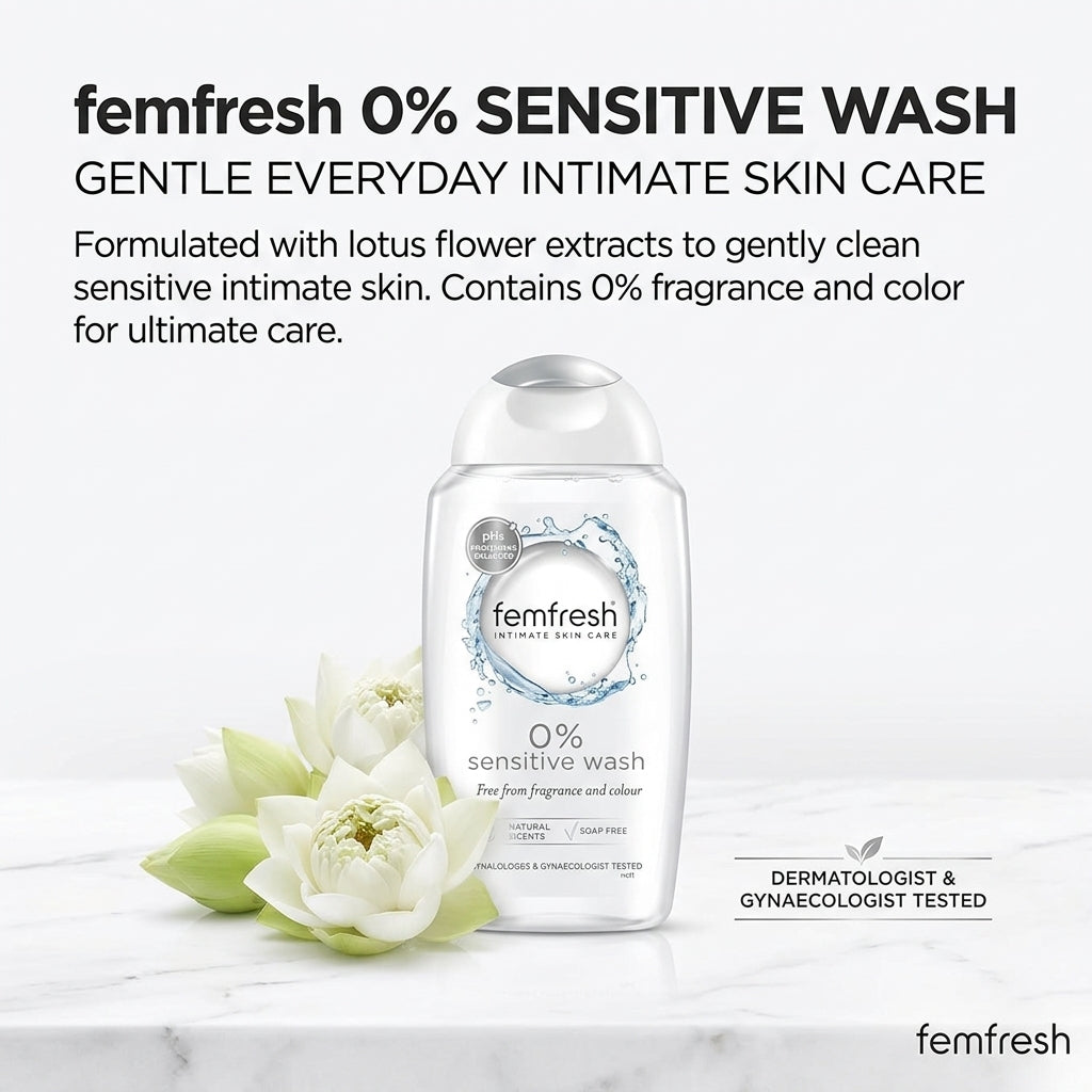 Femfresh 0% Sensitive Intimate Wash – Gentle Daily Feminine Hygiene Cleanser