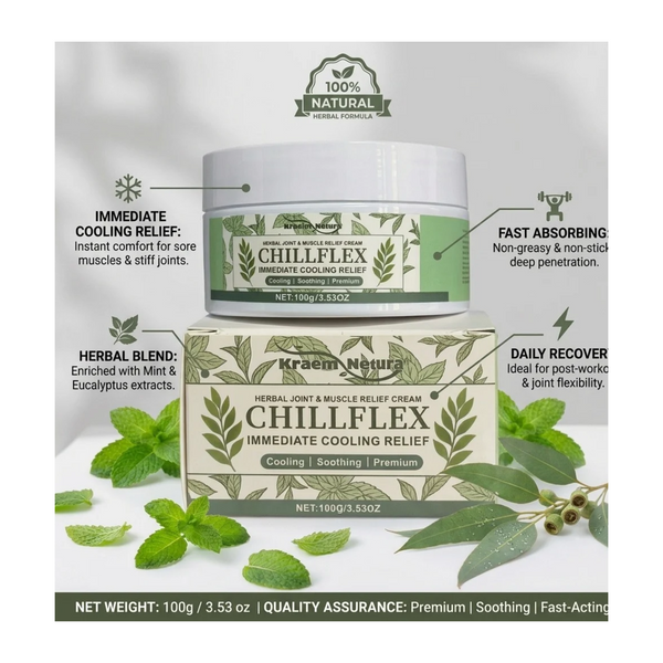 Kraam Natura Chillflex Herbal Joint & Muscle Relief Cream – Soothing Massage Cream