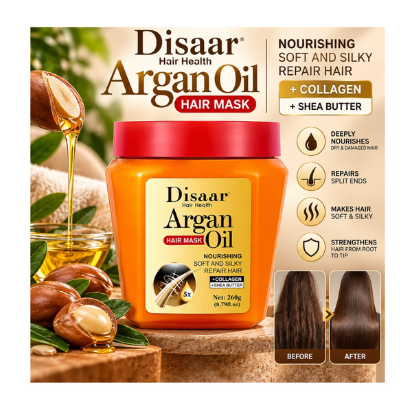 Disaar Argan Hair Mask Oil 260g – Nourishing Hair Repair Treatment with Collagen & Shea Butter