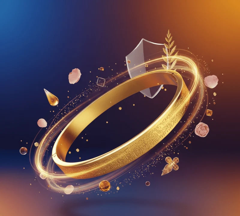 Gold Textured Cuff Bracelet for Women | سوار ذهبي أنيق للنساء