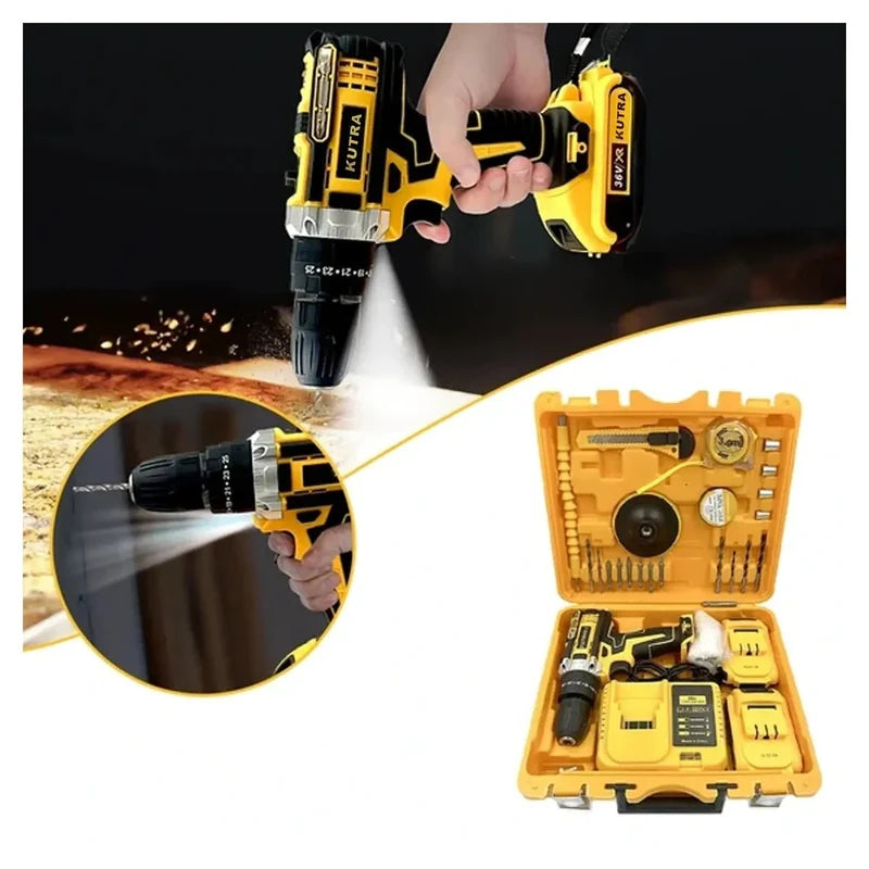 KUTRA 48V Brushless Cordless Drill – Powerful Electric Screwdriver & Power Tool